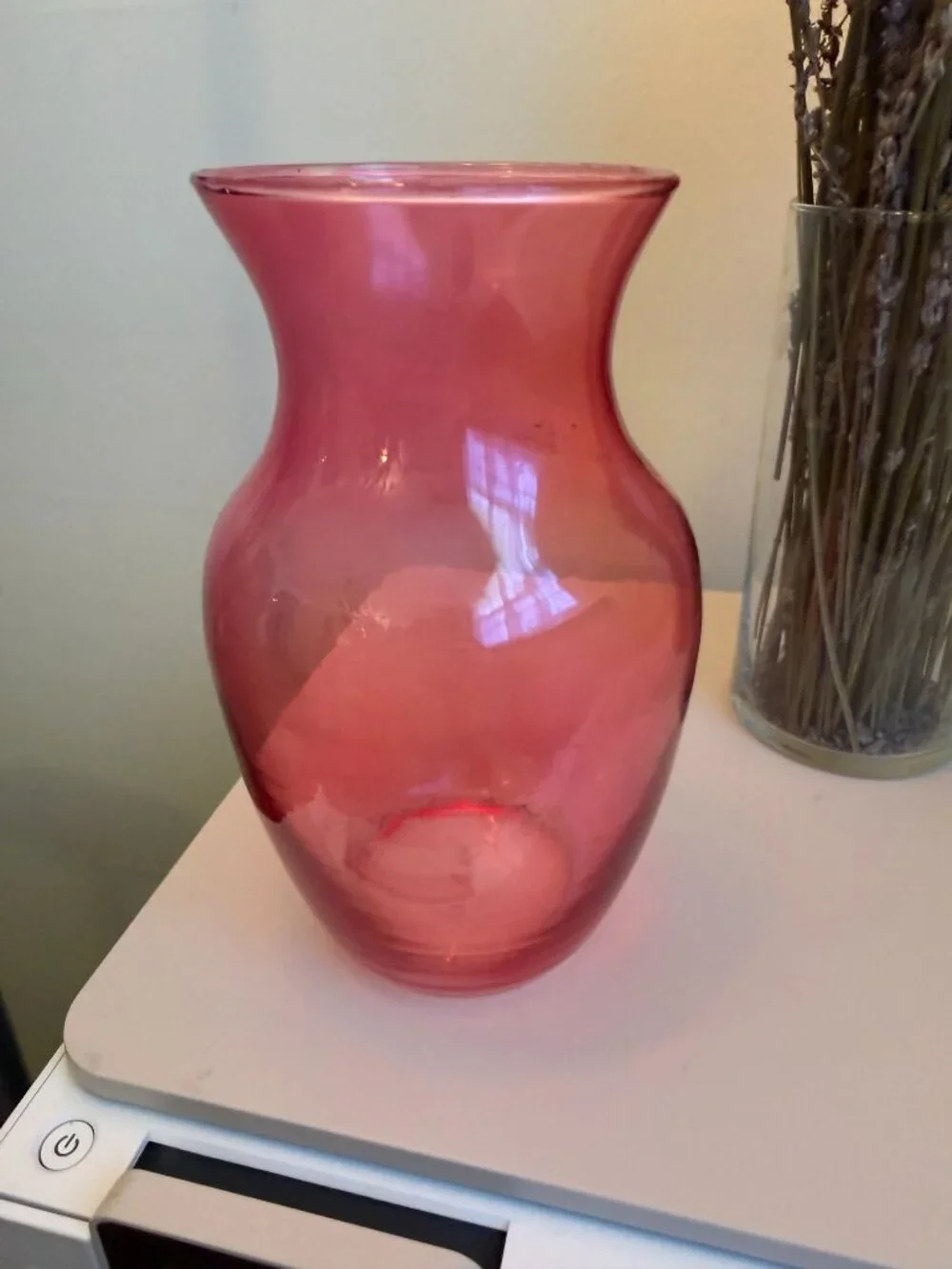 Pink Glass Flower Vase